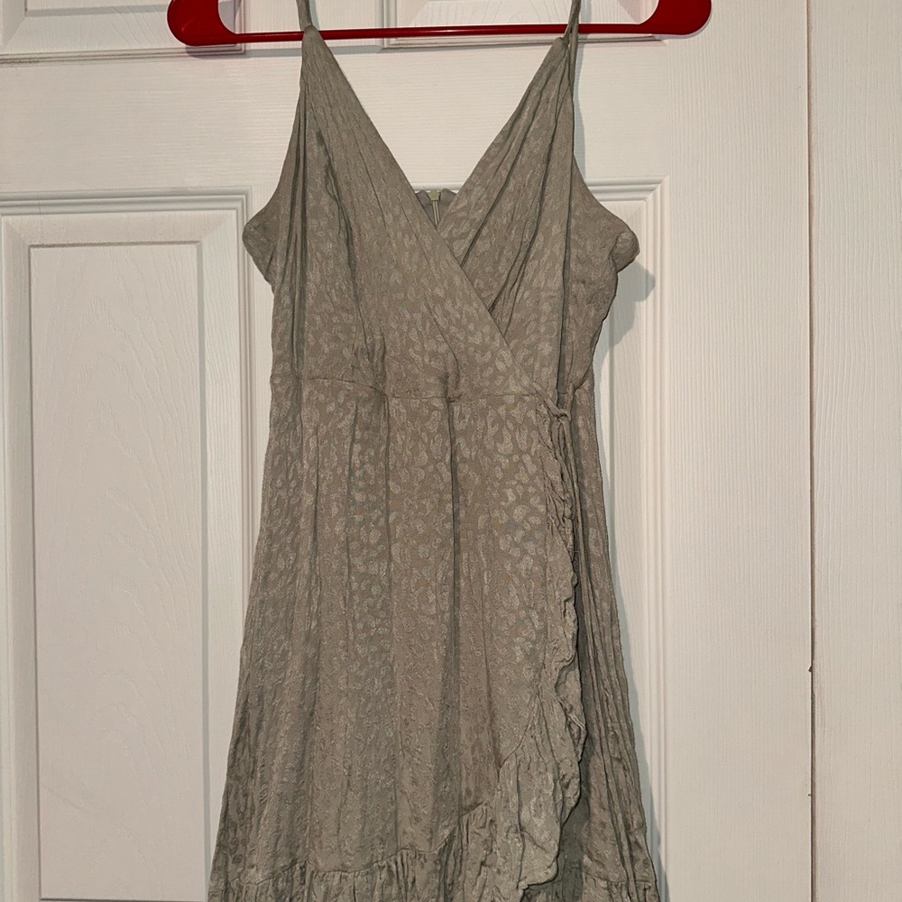 Altar'd State Green Wrap Mini Dress